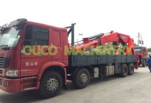 60T hafif hizmet yarı knuckle Boom kamyon vinç monte edilmiş
